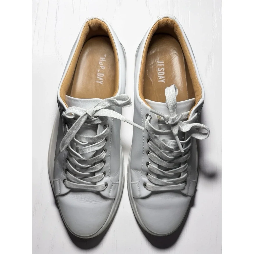 Thursday Everyday Shoes Men's Size 12 White Leather Low Top Casual Sneaker LK NW